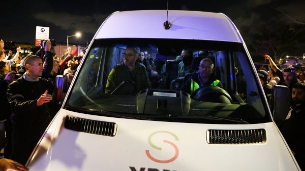 Israeli security and medical personnel transport