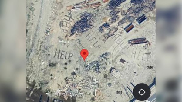 "Help" signs reportedly spotted in Los Angeles, next to shipping yard. (Google Maps/ X) "Help" signs reportedly spotted in Los Angeles
