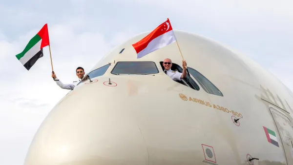 طائرة A380 المذهلة من الاتحاد للطيران تصل إلى سنغافورة