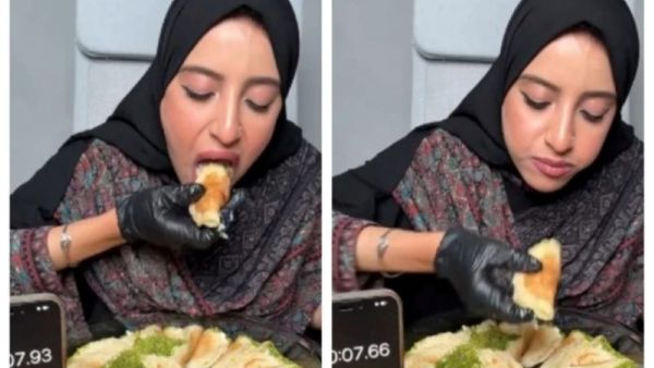 Saudi TikToker Rana Matar doing a TikTok Challenge for Ramadan. (Social Media) TikTok Challenge