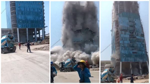 A skyscraper under construction collapsed in Bangkok, Thailand. (X) Bangkok, earthquake