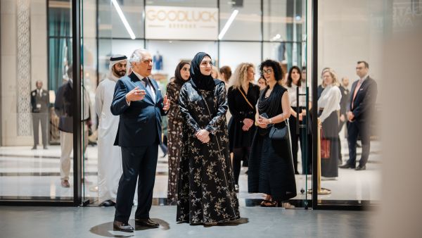 During the event. Hala Badri Visits Shifting Gazes Exhibition