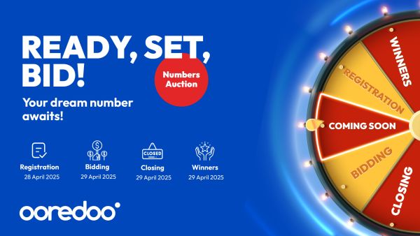 Ooredoo’s Third Vanity Number Auction of 2025 is Here – Register, Bid and Support a Great Cause Ooredoo’s Third Vanity Number Auction of 2025 is Here – Register, Bid and Support a Great Cause
