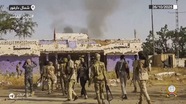 This image grab taken from handout video footage released on Sudan's paramilitary Rapid Support Forces (RSF) Telegram account on October 26, 2025, shows RSF fighters holding weapons and celebrating in the streets of El-Fasher in Sudan's Darfur. AFP RSF atrocities in Sudan’s El Fasher spark global outrage