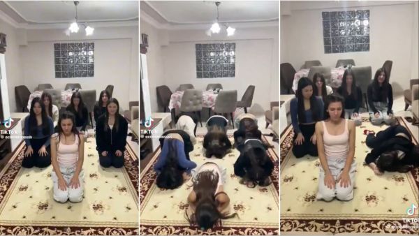 Turkish women mock Islamic prayers