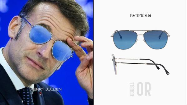 Emmanuel Macron wearing Henry Jullien glasses