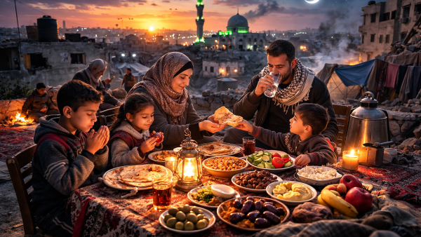 أول سحور في غزة… موائد متواضعة وروح لا تنكسر
