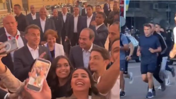 Macron’s morning run in Egypt goes viral