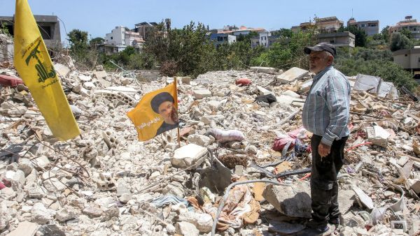 Hezbollah flag after Lebanon Bombing