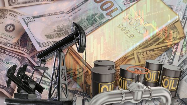 Oil rises as gold drops