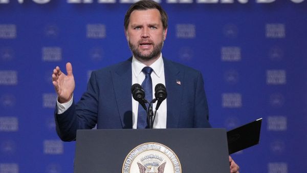 JD Vance speaking in a press conference