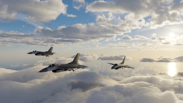 مقاتلات أمريكية وإسرائيلية خلال تدريب جوي مشترك فوق السحب بمشاركة طائرات F-22 وF-35