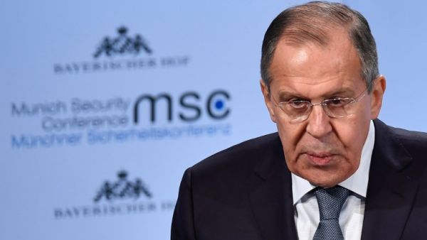 Russian Foreign Minister Sergei Lavrov gives a speech during the Munich Security Conference on Feb. 17, 2018 in Munich, southern Germany. Global security chiefs and top diplomats attend the annual Munich Security Conference running until Feb. 18, 2018 to discuss Syria, Ukraine and other international conflicts and crises.
(Thomas KIENZLE / AFP)