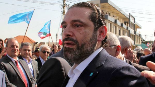 Lebanese Prime Minister and chairperson of the Future Movement, Saad Hariri, visits the southern Lebanese city of Marjayoun on Apr. 13, 2018. (Ali DIA / AFP)