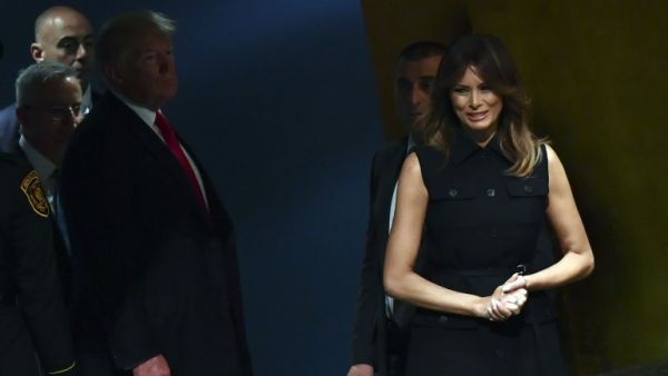 US First Lady Melania Trump arrives with US President Donald Trump as they attend the General Debate of the 73rd session of the General Assembly at the United Nations on September 25, 2018 in New York. 
Nicholas Kamm / AFP