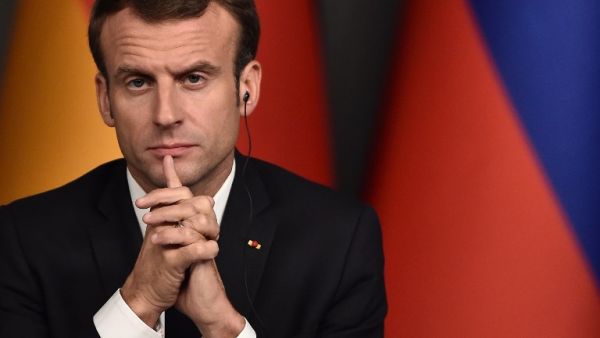 French President Emmanuel Macron, attends a conference during a summit called to attempt to find a lasting political solution to the civil war in Syria  (AFP)