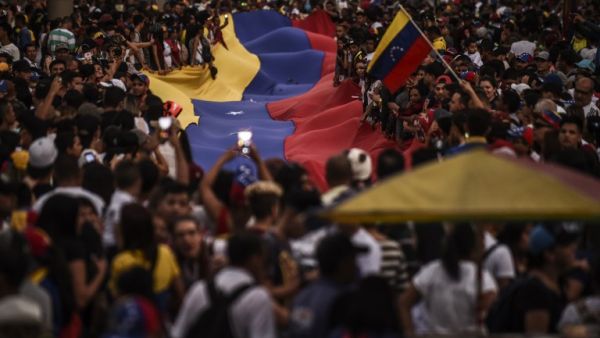 Venezuelans opposed to President Nicolas Maduro hold a demonstration in Medellin, Colombia. (AFP/ File Photo)