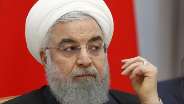 Iranian President Hassan Rouhani attends a trilateral meeting on Syria with his Russian and Turkish counterparts in the Black Sea resort of Sochi on February 14, 2019. (AFP)