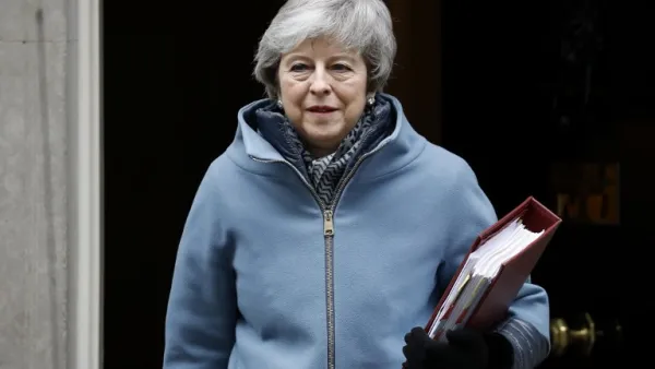 Britain's Prime Minister Theresa May leaves 10 Downing street in central London on March 6, 2019 ahead of Prime Minister's Questions (PMQs). (AFP/ File Photo)