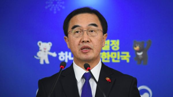 South Korea's Unification Minister Cho Myoung-Gyon speaks during a press conference at a government complex in Seoul on Jan. 2, 2018 (JUNG Yeon-Je / AFP) South Korea's Unification Minister Cho Myoung-Gyon speaks during a press conference at a government complex in Seoul on Jan. 2, 2018 (JUNG Yeon-Je / AFP)