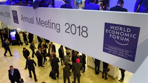 A view inside the Congress Centre during the annual World Economic Forum (WEF) on Jan. 23, 2018 in Davos, eastern Switzerland (Fabrice COFFRINI / AFP)