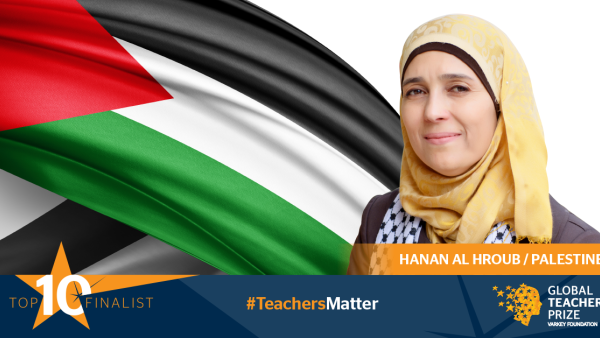 Hanan grew up in a refugee camp in Bethlehem and often witnessed violence. (Global Teacher Prize)