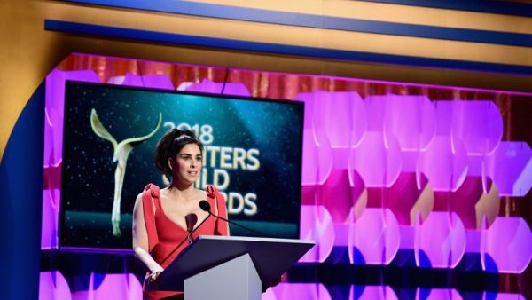 Comedian Sarah Silverman attends the 2018 Writers Guild Awards L.A. Ceremony at The Beverly Hilton Hotel on Feb. 11, 2018 in Beverly Hills, California. (Emma McIntyre / GETTY IMAGES NORTH AMERICA / AFP)