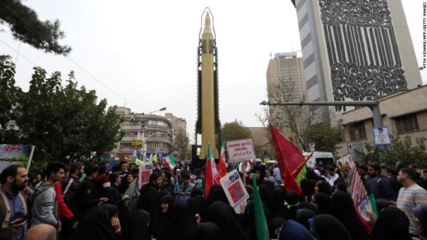 Protests take place annually in front of what is known locally as the "den of espionage" (AFP)