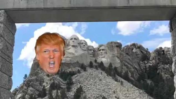 The eldest son of Donald Trump posted an image to his Instagram with the President's head superimposed on Mount Rushmore (Instagram)