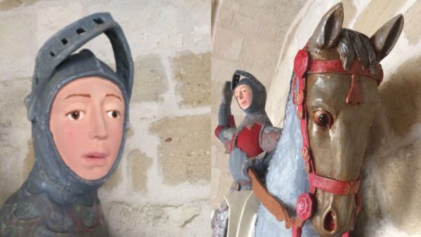 Five-century-old statue of St. George (Twitter)