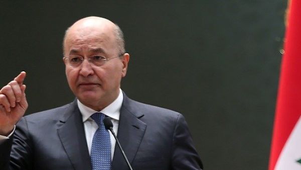 Newly elected Iraqi President Barham Salih delivers a speech in the Baghdad parliament, October 2, 2018. (AFP/File)