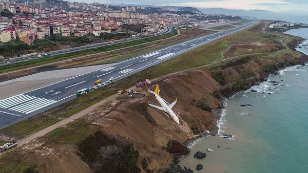 Panic spread through the Boeing 737-800 as it stopped at the edge of the Black Sea (AFP/File)