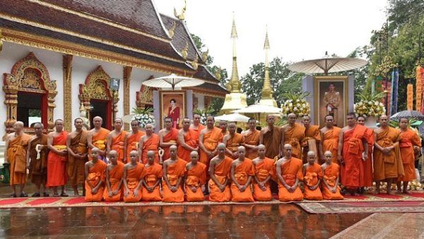 Buddhist males in Thailand are traditionally expected to enter the monkhood, often as novices, at some point in their lives to show gratitude, often toward their parents for raising them (AFP)