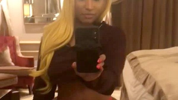 Nicki Minaj, 35, went for the 'less is more' style statement as she posted a video on her Instagram account Friday (Instagram)
