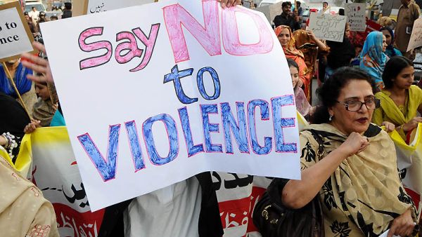 Women march during a rally on violence against women in Lahore. (AFP/ File)