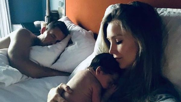 Safe family: Kathryn Brolin reveals on Instagram that she, her husband Josh Brolin and one-week baby Westlyn had to evacuate due to the raging wildfires (Source: Kathryn Brolin - Instagram)