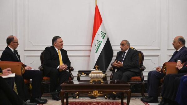 US Secretary of State Mike Pompeo talks with Iraqi Prime Minister Adil Abdul Mahdi in Baghdad. (AFP/ Photo)
