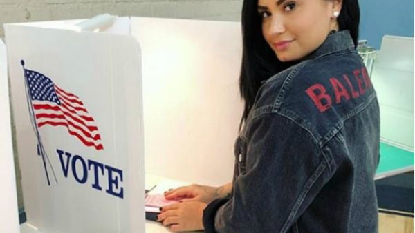 Vote! In her first Instagram post since completing her rehab stint, the pop star showed herself voting in the US midterm elections (Source: Demi Lovato - Instagram)