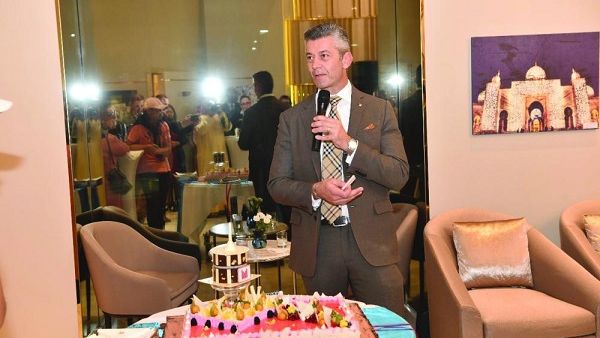 Nemo Acimovic welcoming guests at the opening of the Millennium Plaza Dubai lobby.