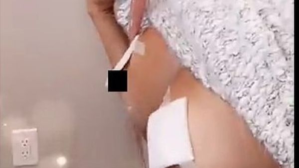 Long time coming: 'Hey ladies, I've been wanting to do this for a really long time, scar camouflage, after my surgeries,' Abraham said (Snapchat)