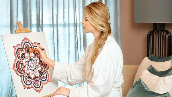 A mandala is a symbolic object from the Sanskrit language meaning circle. 