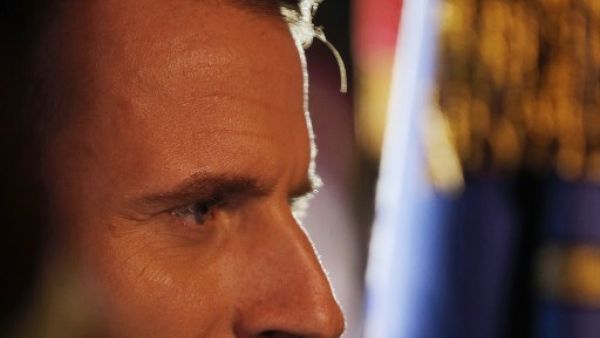 French President Emmanuel Macron looks on as he attends a ceremony at the Parc de Champagne in Reims, eastern France on November 6, 2018, as part of a World War One centenary commemeration tour. 
PHILIPPE WOJAZER / POOL / AFP