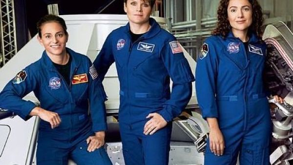 Anne McClain, Nicole Aunapu Mann, Christina Hammock Koch and Jessica Meir are training to become the first NASA astronauts to walk on Mars (Twitter)