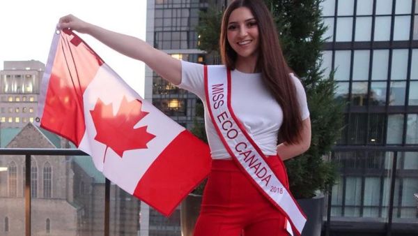 Sasha Lombardi is proudly representing Canada at the Miss Eco International 2019 competition being held in Cairo, Egypt (Twitter)