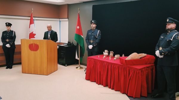 Repatriation of ancient Jordanian artifacts to their country of origin (Twitter)