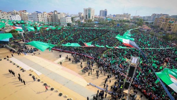 Hamas celebrates its 31st anniversary in the territory of the battalion in Gaza City (Twitter)