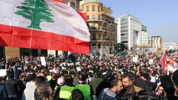 People protested in Beirut over the state of Lebanon’s economy and politics (Twitter)