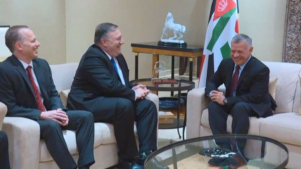 King Abdullah’s meeting with US Secretary of State Mike Pompeo (Twitter)