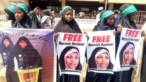 Protest in show of solidarity to the detained Journalist, Marzieh Hashemi (Twitter)