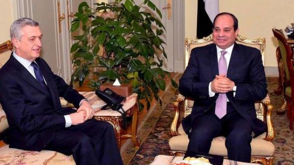 Filippo Grandi  during  two-day visit to Egypt where he met President Abdel Fattah al-Sisi (Twitter)